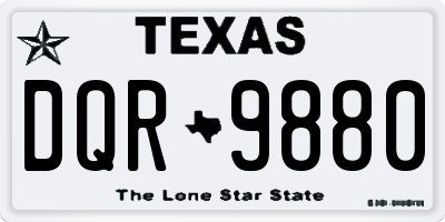 TX license plate DQR9880
