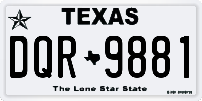 TX license plate DQR9881