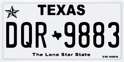 TX license plate DQR9883