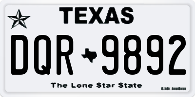 TX license plate DQR9892
