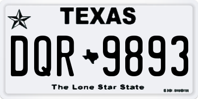 TX license plate DQR9893
