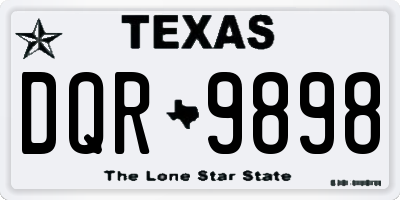 TX license plate DQR9898