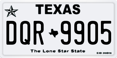 TX license plate DQR9905