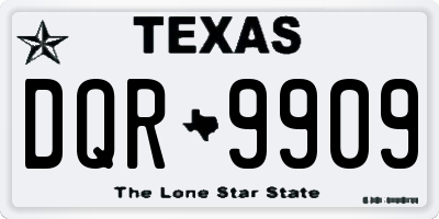 TX license plate DQR9909