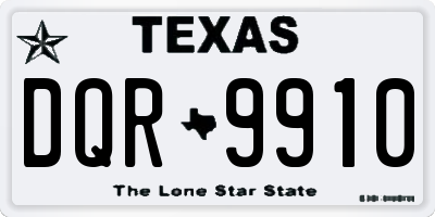 TX license plate DQR9910