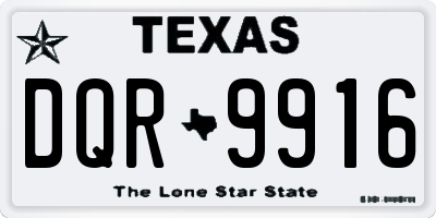 TX license plate DQR9916