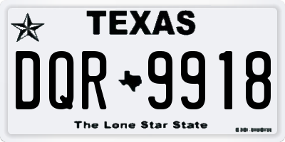 TX license plate DQR9918