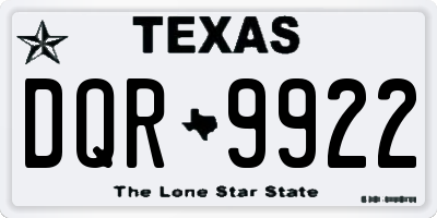 TX license plate DQR9922