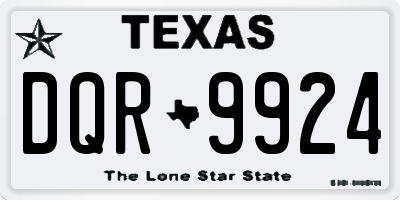 TX license plate DQR9924