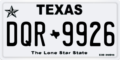 TX license plate DQR9926