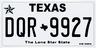 TX license plate DQR9927