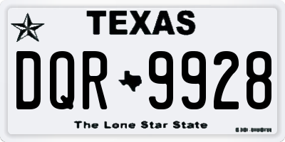 TX license plate DQR9928