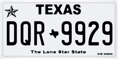 TX license plate DQR9929