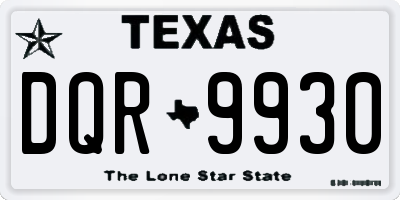 TX license plate DQR9930