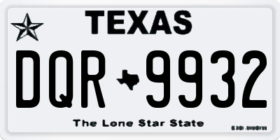 TX license plate DQR9932