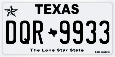 TX license plate DQR9933