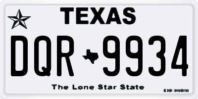 TX license plate DQR9934