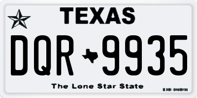 TX license plate DQR9935