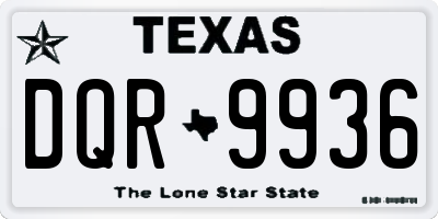 TX license plate DQR9936