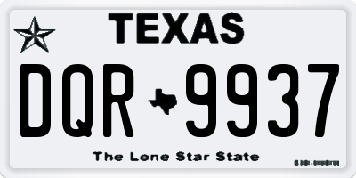 TX license plate DQR9937