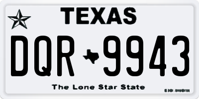 TX license plate DQR9943