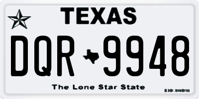 TX license plate DQR9948