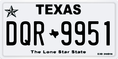 TX license plate DQR9951