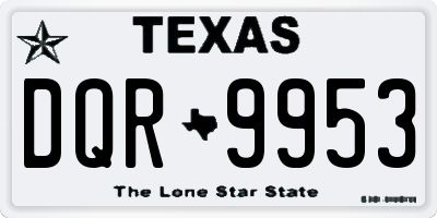 TX license plate DQR9953