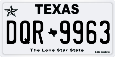 TX license plate DQR9963