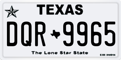 TX license plate DQR9965
