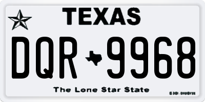 TX license plate DQR9968