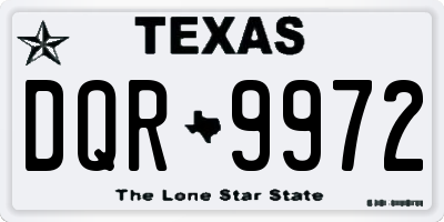 TX license plate DQR9972