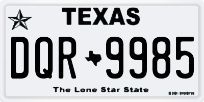 TX license plate DQR9985
