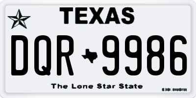 TX license plate DQR9986