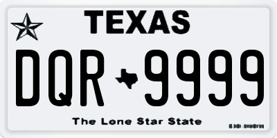 TX license plate DQR9999