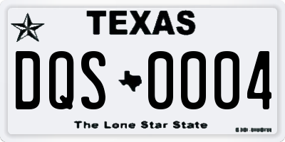 TX license plate DQS0004