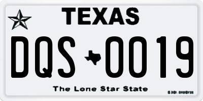 TX license plate DQS0019