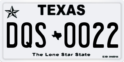 TX license plate DQS0022