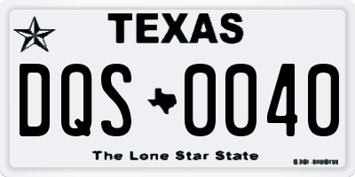TX license plate DQS0040