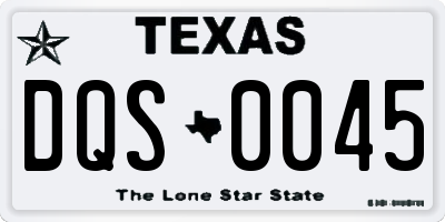 TX license plate DQS0045