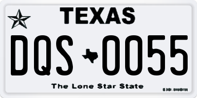 TX license plate DQS0055