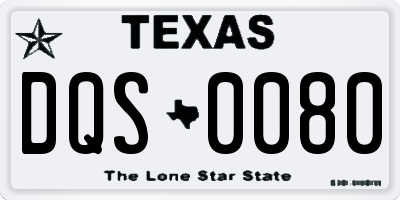 TX license plate DQS0080