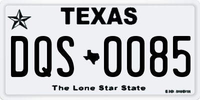 TX license plate DQS0085