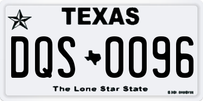 TX license plate DQS0096