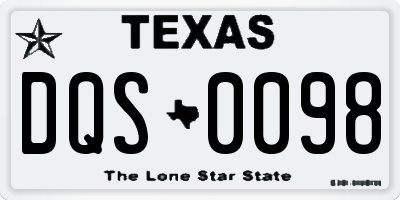 TX license plate DQS0098