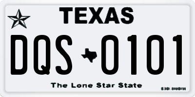 TX license plate DQS0101