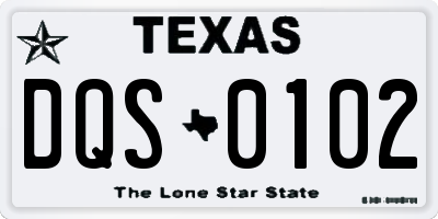 TX license plate DQS0102