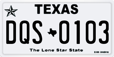 TX license plate DQS0103