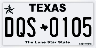 TX license plate DQS0105