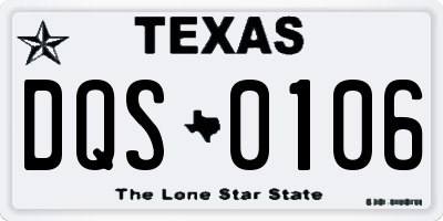 TX license plate DQS0106